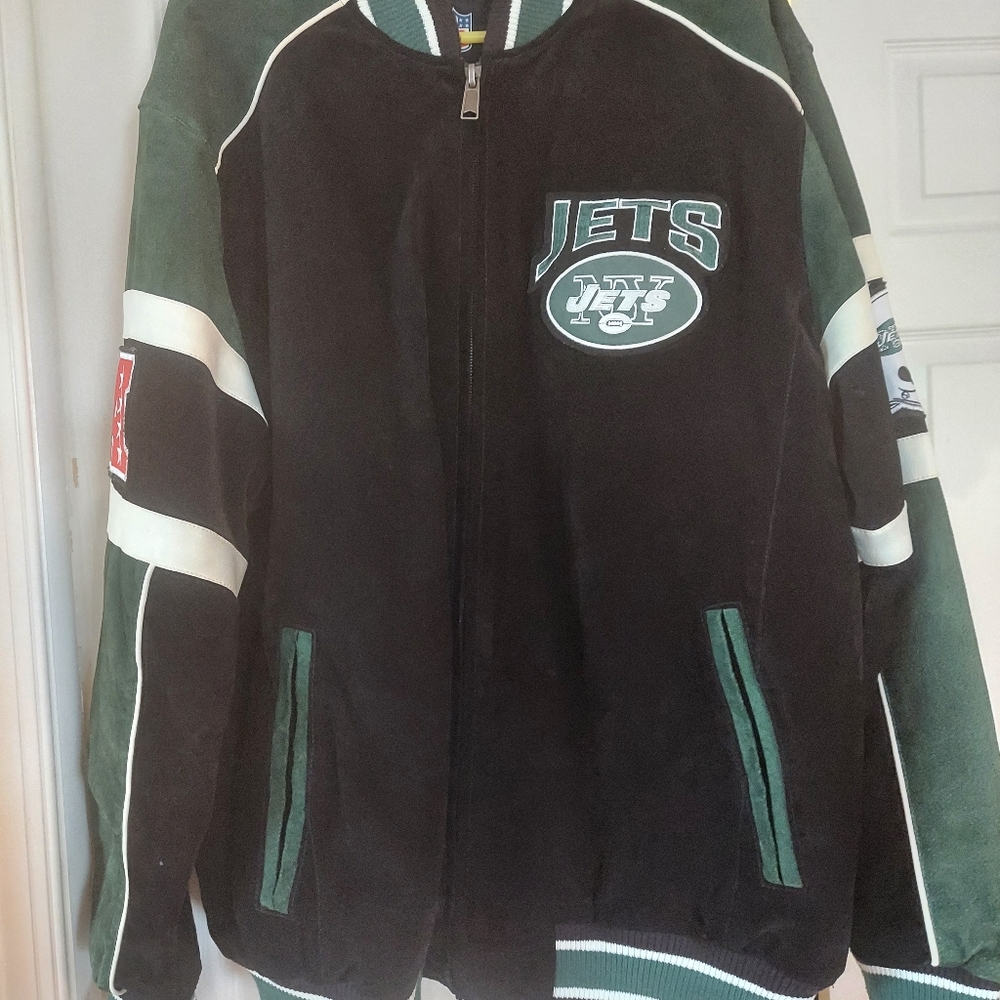 Leather New York Jets coat